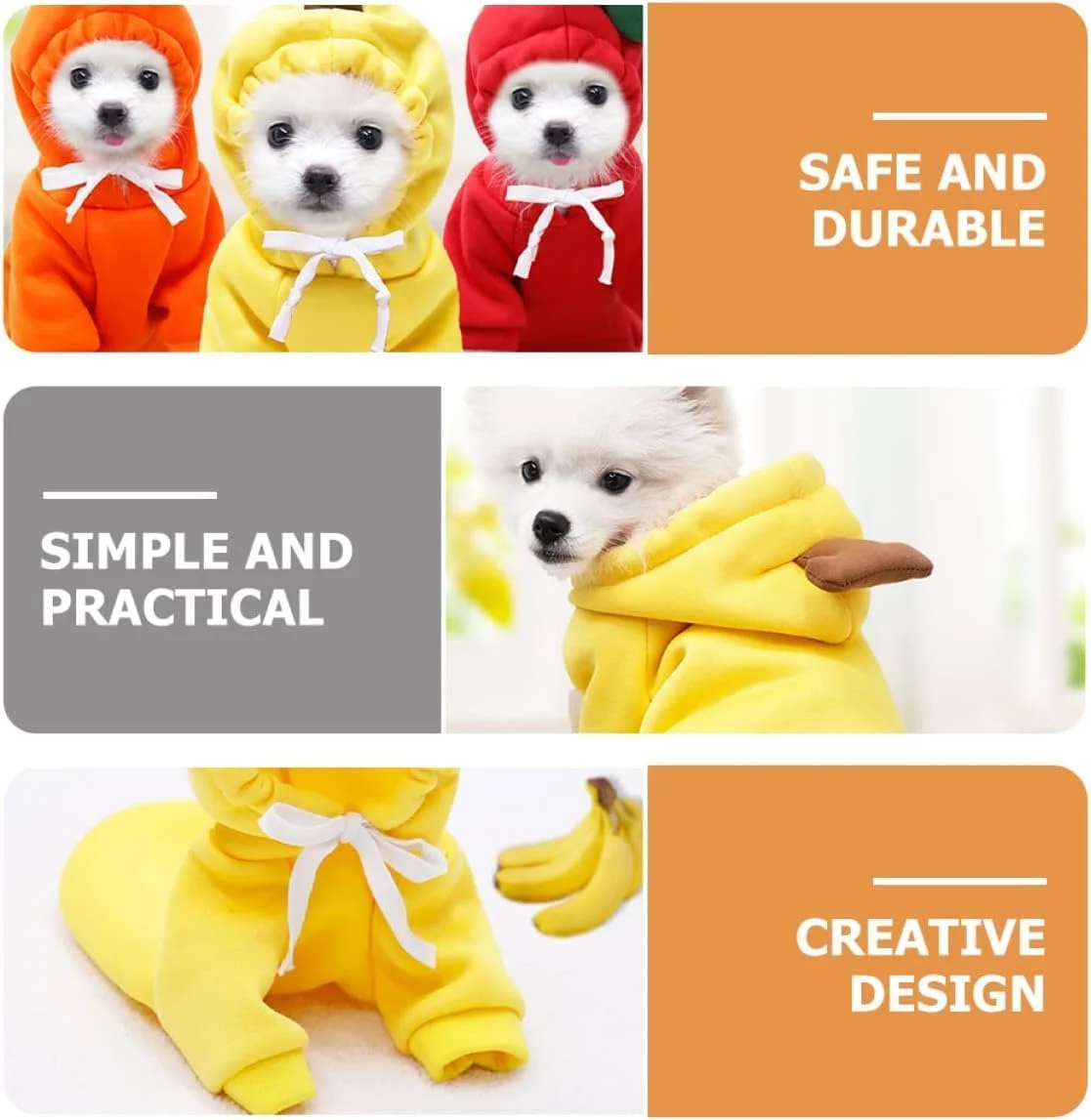 لباس هودی سگ و گربه، ژاکت گرم طرح هویج برای حیوانات خانگی، سویشرت زیبا برای هوای سرد برای سگ ها و گربه های کوچک تا بزرگ (L)