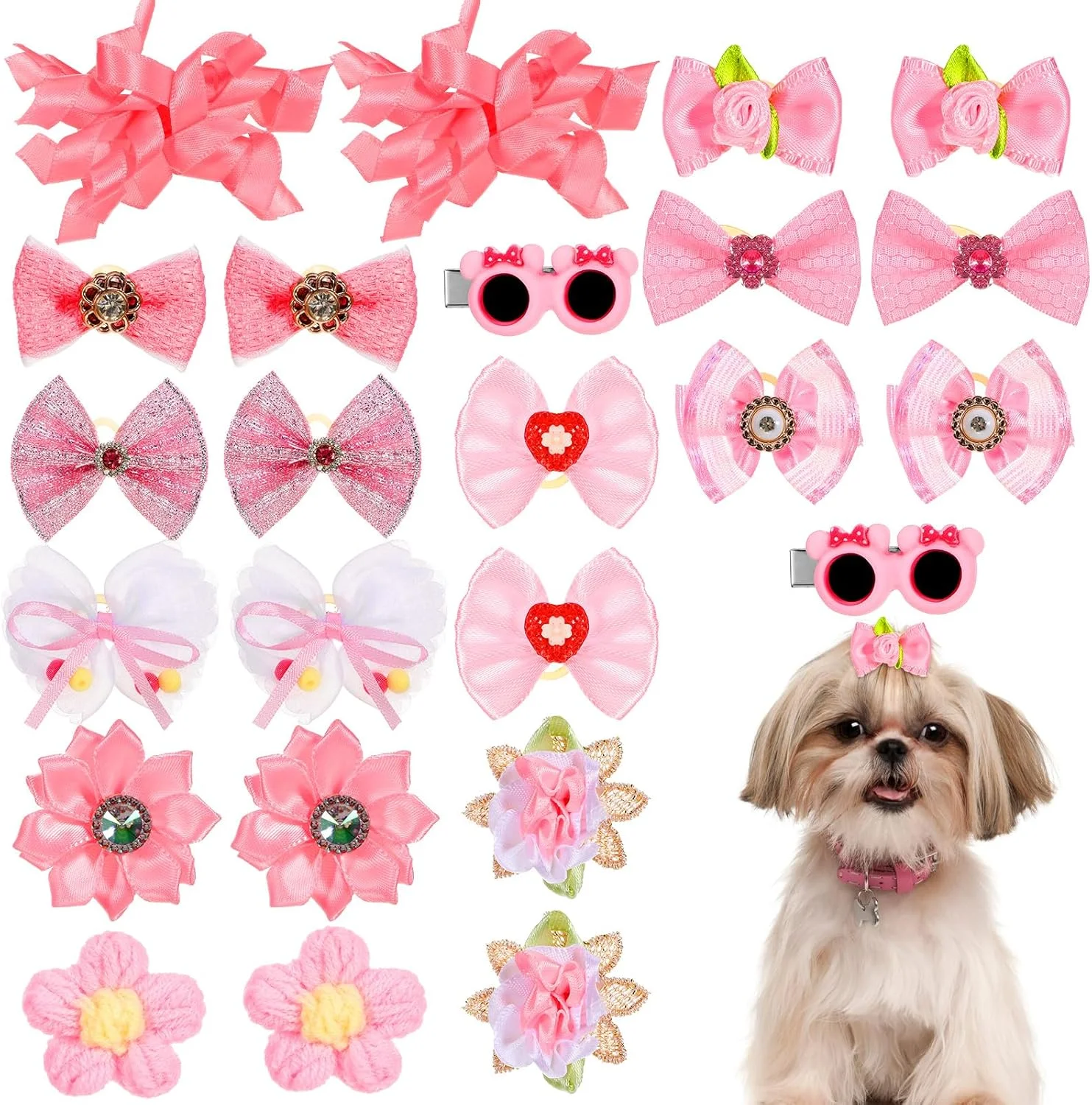 Hpmjz بسته 24 عددی پاپیون موی سگ کوچک صورتی روشن، اکسسوری موی توله سگ، مدل های مختلف پاپیون گل، کراوات پاپیونی زیبا با کش های لاستیکی برای تعطیلات، استفاده روزانه، مناسب برای سگ، گربه و حیوانات خانگی دخترانه Hpmjz بسته 24 عددی پاپیون موی سگ کوچک صورتی روشن، اکسسوری موی توله سگ، مدل های مختلف پاپیون گل، کراوات پاپیونی زیبا با کش های لاستیکی برای تعطیلات، استفاده روزانه، مناسب برای سگ، گربه و حیوانات خانگی دخترانه