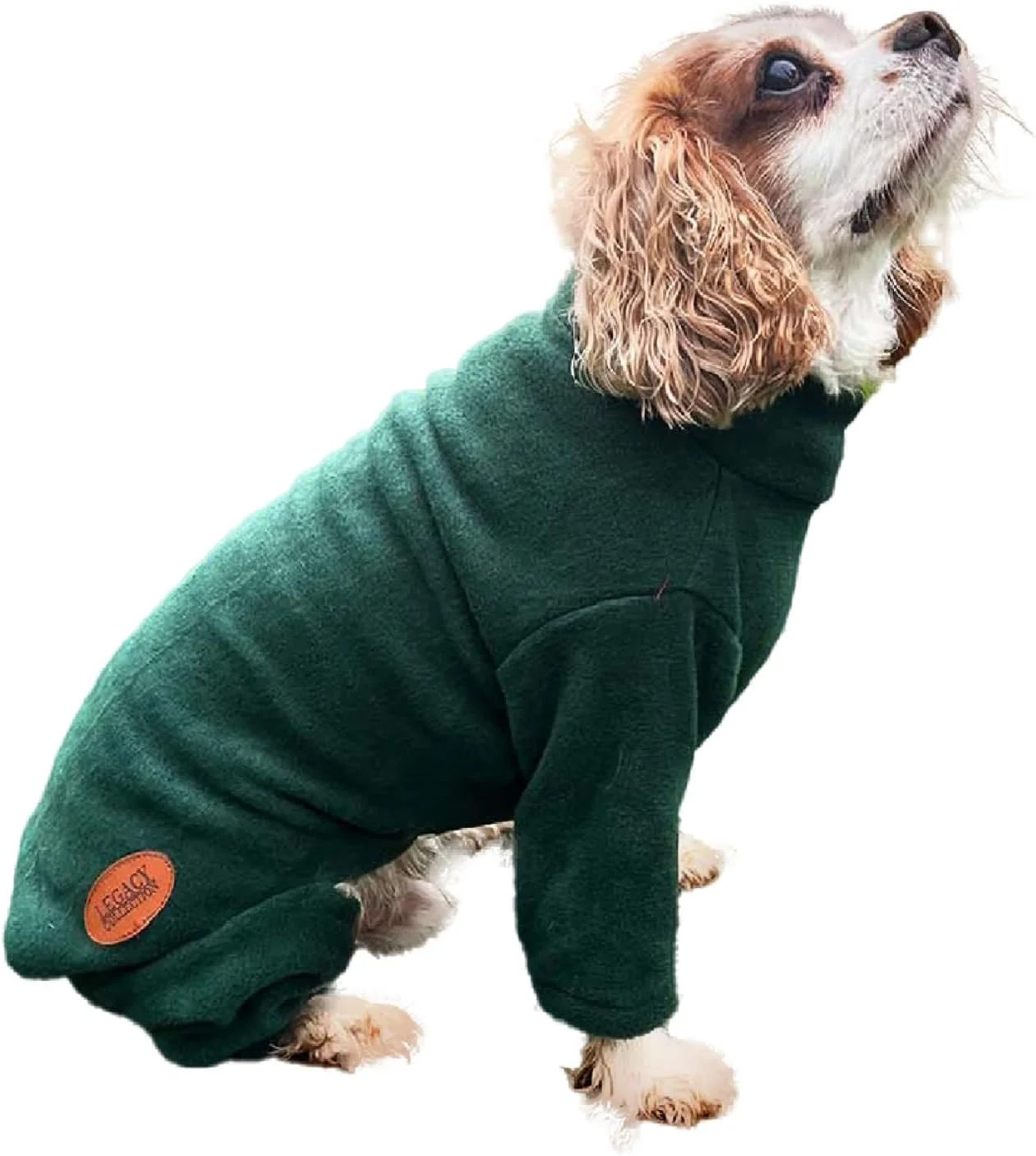 ژاکت پلار سگ HugglePets Legacy (سبز خاکی - مدیوم 40 سانتی متر) 100% پلی استر ضد آب با محافظت از زیر شکم و پا. کت های گرم تمام بدن سگ.