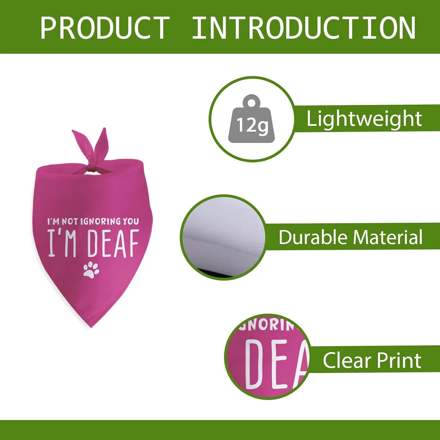 دستمال گردن سگ با طرح «من تو را نادیده نمی گیرم، من ناشنوا هستم» مناسب سگ های بزرگ، متوسط و کوچک، لوازم جانبی سگ ناشنوا، روسری مثلثی حیوانات خانگی، دستمال گردن خنده دار سگ، هدیه، اکسسوری عکس، روسری حیوانات خانگی، هدیه توله سگ