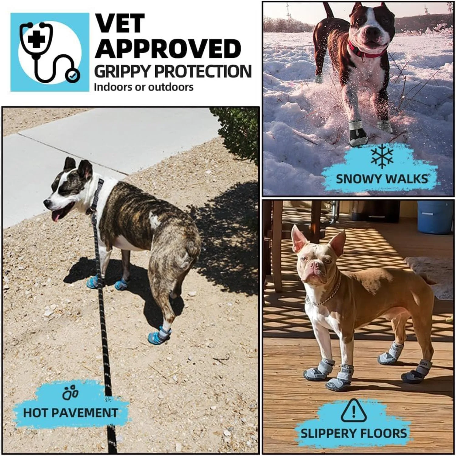 کفش سگ Joyzzz، چکمه های توری تنفسی چند رنگ سگ با نوارهای بازتابنده، محافظ پنجه راحت برای پیاده روی در فضای باز، کوهنوردی و آب و هوای بارانی