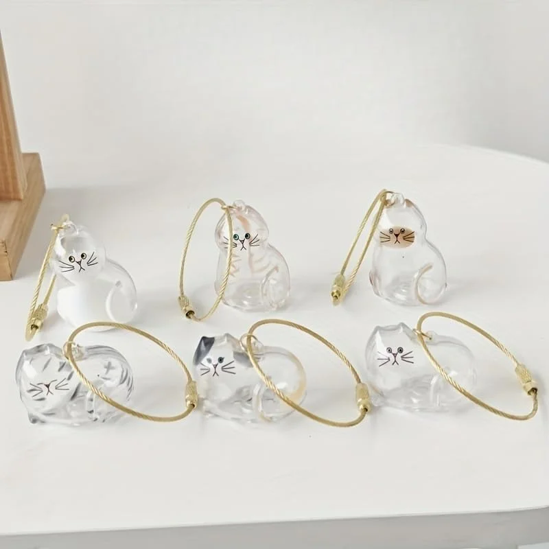 6 عدد آویز یادگاری موی گربه، کپسول پیچشی آویز، کپسول های نگهداری موی حیوانات خانگی مهر و موم شده به شکل گربه ناز، آویز یادبود DIY هدیه ای برای دوستداران و سوگواری از دست دادن حیوان خانگی