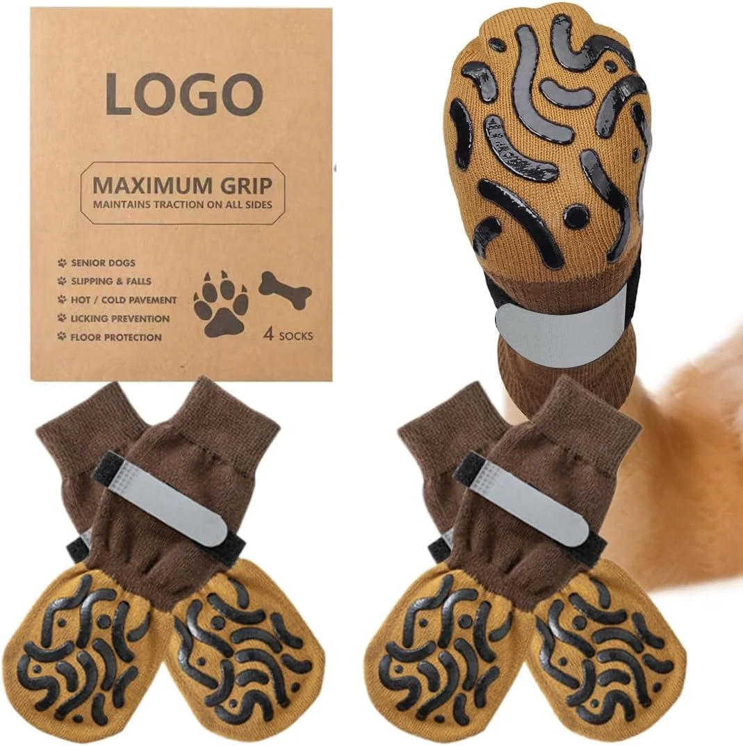 جوراب سگ ضد لغزش 2 جفت، محافظ پنجه سگ، دو طرفه با بند قابل تنظیم برای استفاده در داخل خانه (M) جوراب سگ ضد لغزش 2 جفت، محافظ پنجه سگ، دو طرفه با بند قابل تنظیم برای استفاده در داخل خانه (M)