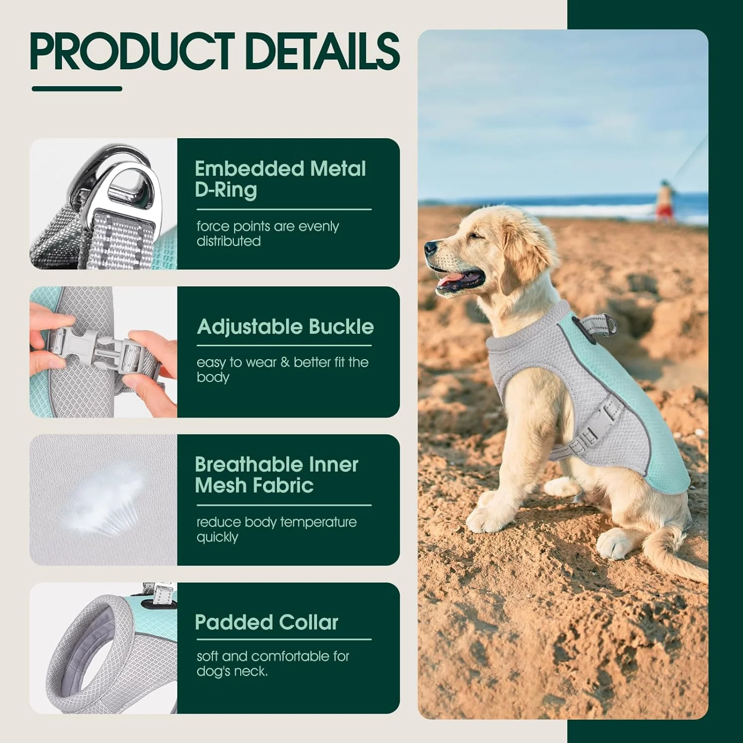 جلیقه خنک کننده سگ Kuoser، کت خنک کننده تبخیری برای سگ ها، ژاکت خنک کننده تنفسی حیوانات خانگی، جلیقه خنک کننده سگ ضد آفتاب برای فعالیت، آبی جلیقه خنک کننده سگ Kuoser، کت خنک کننده تبخیری برای سگ ها، ژاکت خنک کننده تنفسی حیوانات خانگی، جلیقه خنک کننده سگ ضد آفتاب برای فعالیت، آبی