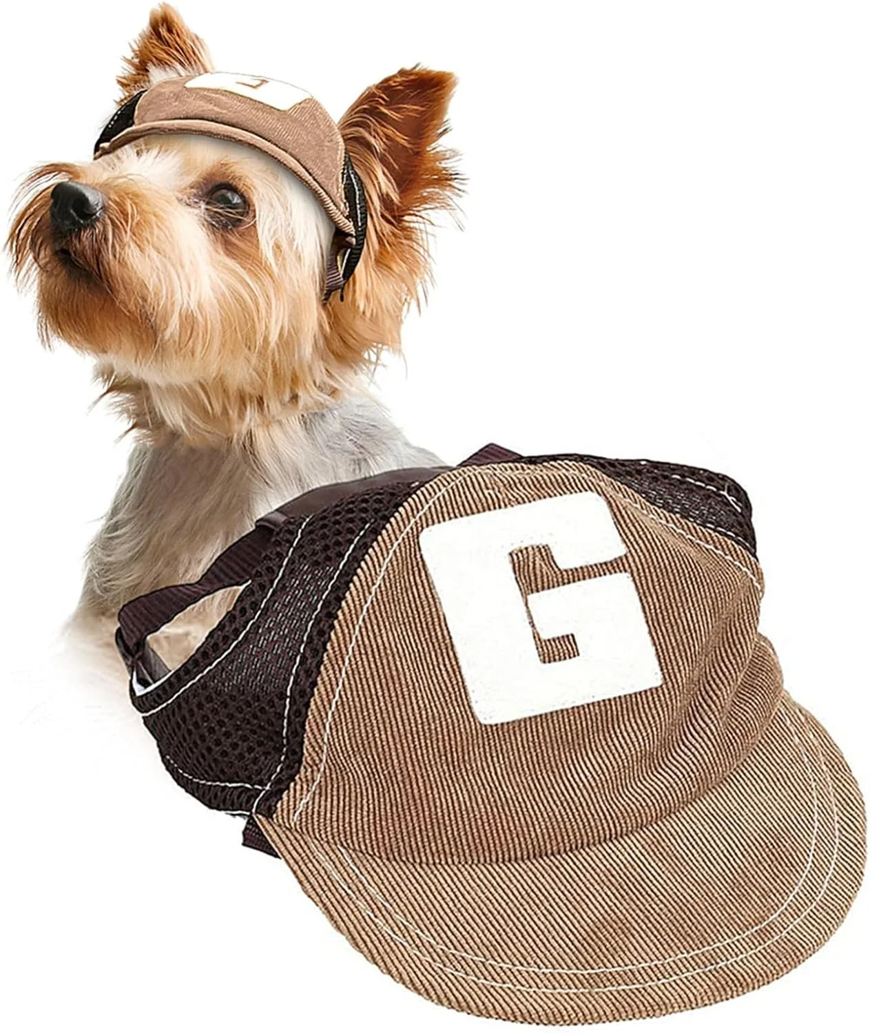 کلاه کپ سگ Labymos با طرح حرف G و بند قابل تنظیم، مناسب برای آفتاب تابستان