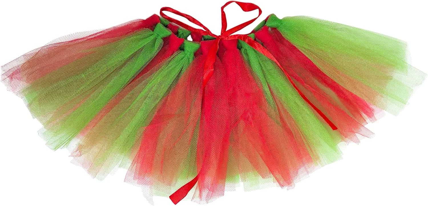 دامن توتو سگ کریسمس LERTREEUK، لباس توری و گیپور سبز و قرمز برای مهمانی کریسمس و لباس های فانتزی دامن توتو سگ کریسمس LERTREEUK، لباس توری و گیپور سبز و قرمز برای مهمانی کریسمس و لباس های فانتزی