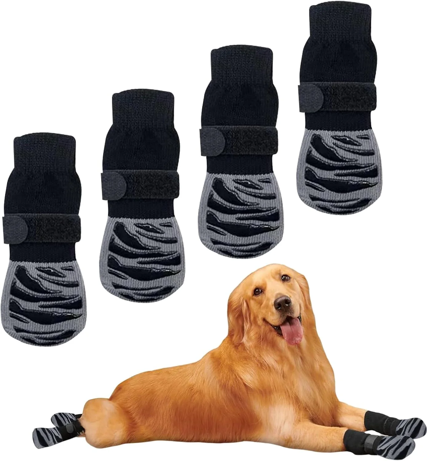 دو جفت جوراب ضد لغزش سگ، محافظ پنجه سگ، جوراب سگ ضد لغزش با چسبندگی قوی، برای سگ های مسن، سطوح سخت، پیاده روی در فضای داخلی و خارجی (خاکستری، سایز S) دو جفت جوراب ضد لغزش سگ، محافظ پنجه سگ، جوراب سگ ضد لغزش با چسبندگی قوی، برای سگ های مسن، سطوح سخت، پیاده روی در فضای داخلی و خارجی (خاکستری، سایز S)