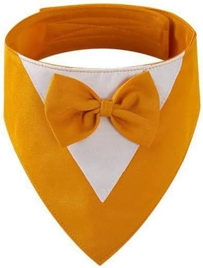 دستمال گردن سگ 1 عدد، پلی‌استر سبک و زود خشک‌شونده، روسری مثلثی با طرح زیبا، دستمال سر قابل تنظیم برای سگ‌های متوسط و بزرگ، توله‌سگ‌ها، هدیه حیوانات خانگی، XS، نارنجی