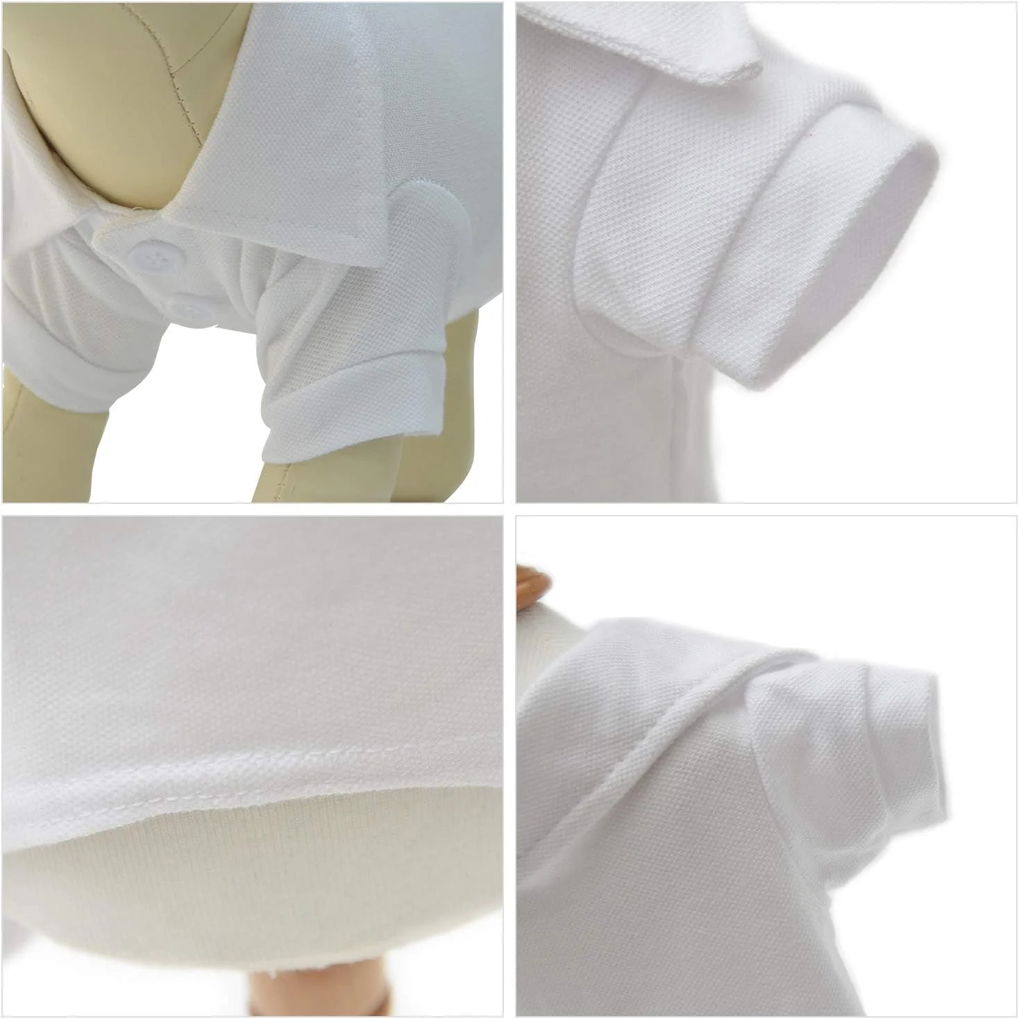 پولوشرت های سگ Lovelonglong، پنبه ممتاز، تی شرت های پولو برای سگ های بزرگ، متوسط و کوچک با یقه دو دکمه ای، رنگ ساده (L (-18lbs)، سفید)