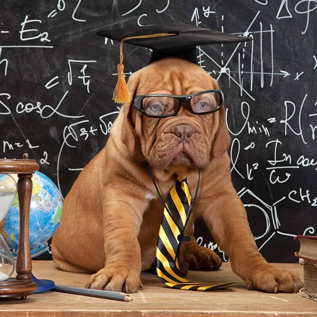 ست 2 عددی کلاه فارغ التحصیلی حیوانات خانگی MAKINGTEC، کلاه های فارغ التحصیلی سگ با منگوله زرد، لباس های جشن فارغ التحصیلی حیوانات خانگی برای سگ ها و گربه های کوچک، متوسط و بزرگ، لوازم جانبی لباس جشن