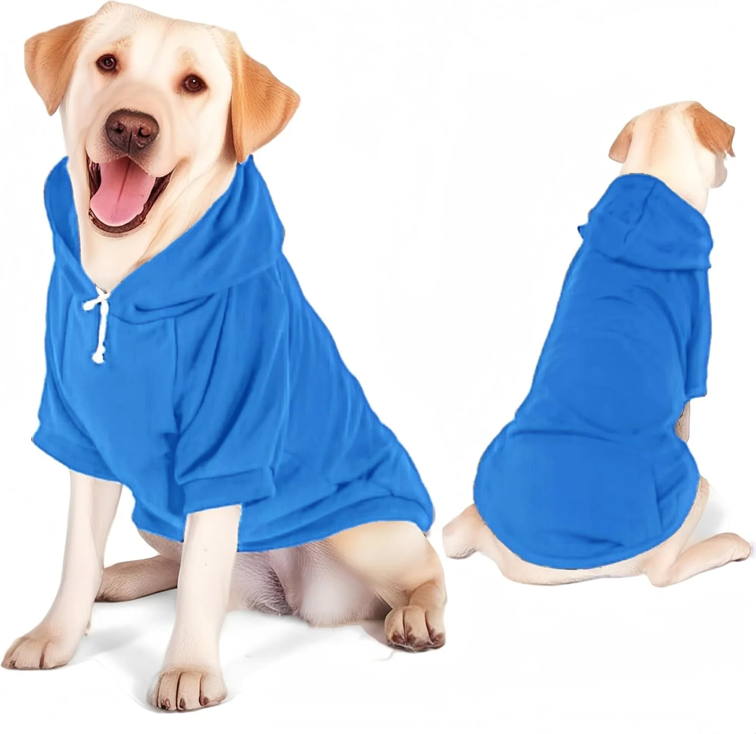 هودی سگ Mfiker با سوراخ قلاده برای سگ های بزرگ، لباس گرم زمستانی سگ های بزرگ، هودی کت برای سگ و گربه های متوسط بزرگ (هودی آبی سگ، 3XL)