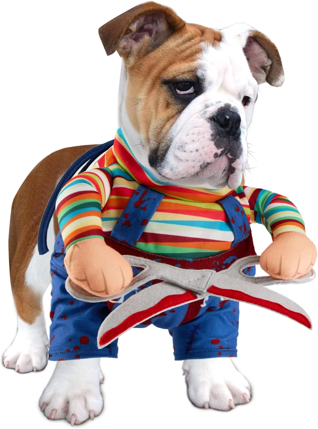 لباس هالووین سگ طرح قیچی، لباس کریسمس حیوانات خانگی، لباس عروسکی قابل تنظیم خنده دار، لباس مهمانی توله سگ برای سگ ها و گربه های کوچک (کوچک)