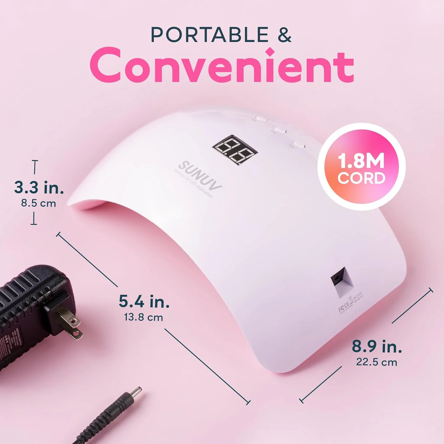 دستگاه خشک کن لاک ناخن SUNUV SUN8 UV LED با سه تنظیمات تایمر، مناسب برای انواع لاک ژل دستگاه خشک کن لاک ناخن SUNUV SUN8 UV LED با سه تنظیمات تایمر، مناسب برای انواع لاک ژل