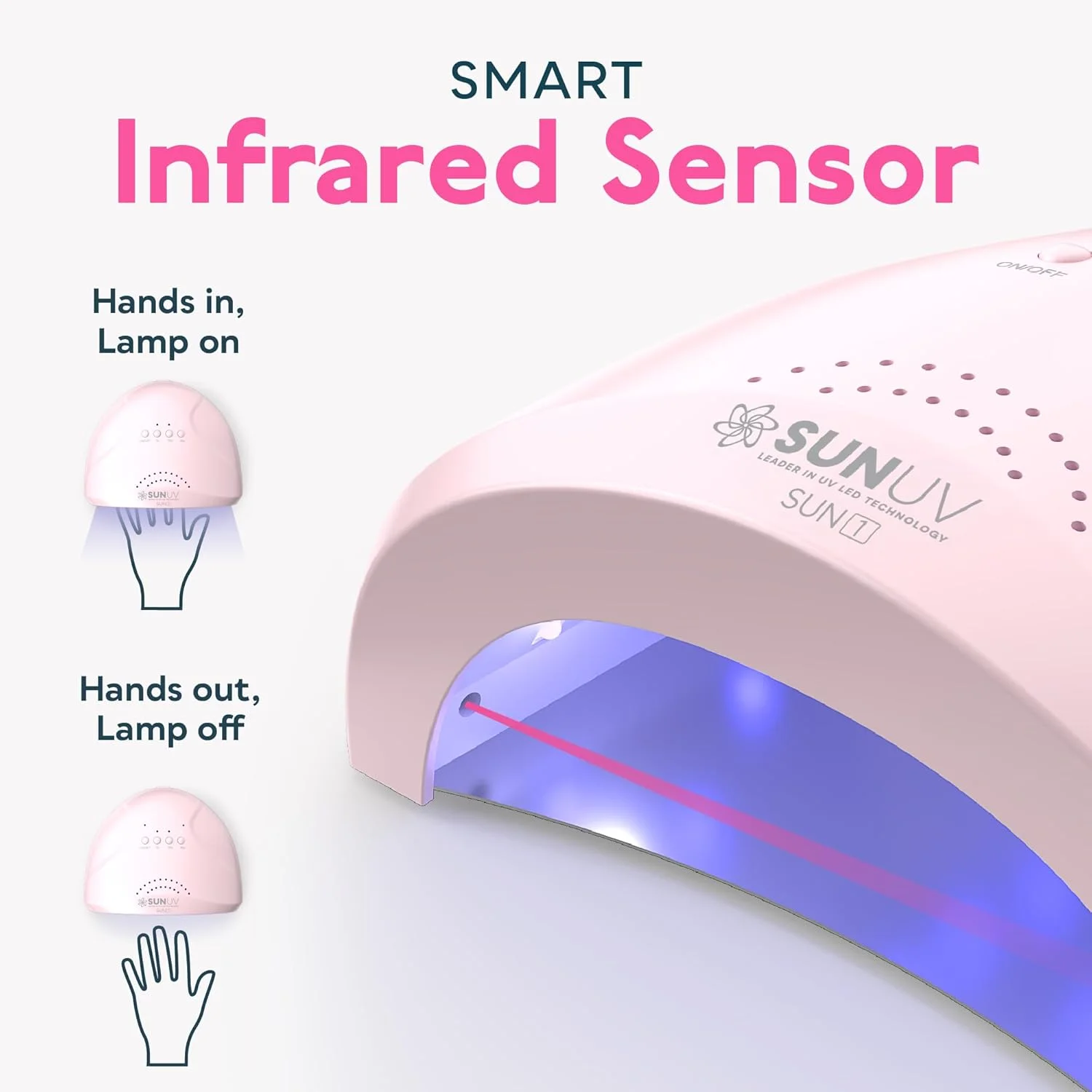 دستگاه خشک کن لاک ژل ناخن SUNUV با نور UV، دارای 3 تنظیمات تایمر، ابزار حرفه ای هنر ناخن، سنسور خودکار SUNone صورتی دستگاه خشک کن لاک ژل ناخن SUNUV با نور UV، دارای 3 تنظیمات تایمر، ابزار حرفه ای هنر ناخن، سنسور خودکار SUNone صورتی