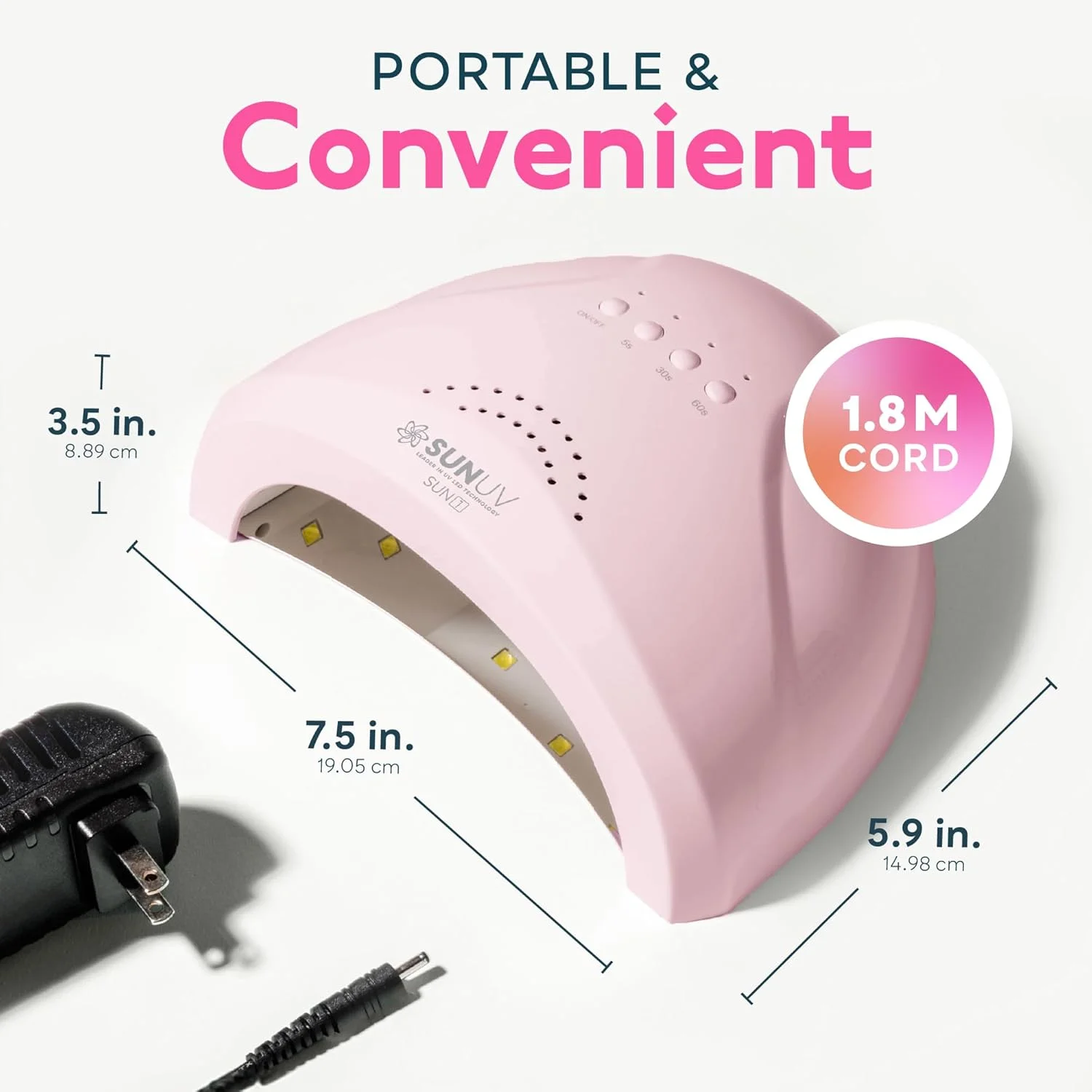 دستگاه خشک کن لاک ژل ناخن SUNUV با نور UV، دارای 3 تنظیمات تایمر، ابزار حرفه ای هنر ناخن، سنسور خودکار SUNone صورتی دستگاه خشک کن لاک ژل ناخن SUNUV با نور UV، دارای 3 تنظیمات تایمر، ابزار حرفه ای هنر ناخن، سنسور خودکار SUNone صورتی