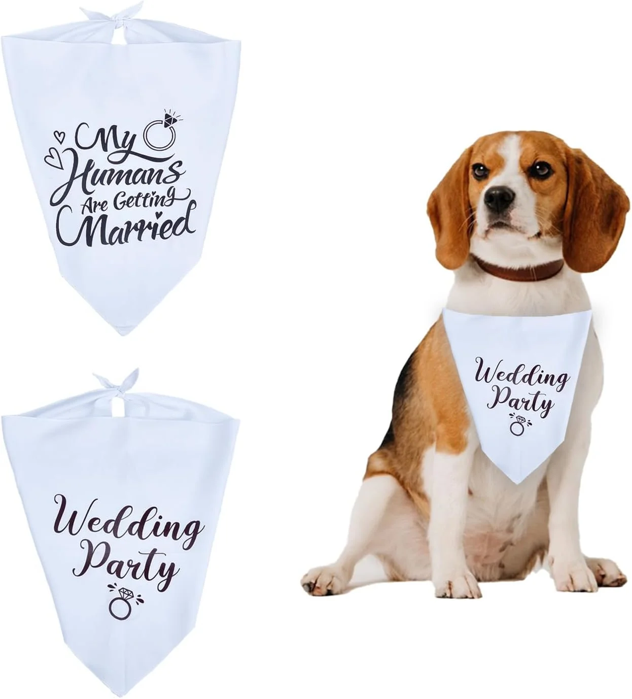 NICENEEEDED بسته 2 عددی دستمال گردن سگ برای جشن نامزدی، دستمال سر سگ با نوشته "دارند ازدواج میکنند"، شال حیوانات خانگی برای مهمانی عروسی، پیشبند مثلثی قابل تنظیم برای عکس عروسی NICENEEEDED بسته 2 عددی دستمال گردن سگ برای جشن نامزدی، دستمال سر سگ با نوشته "دارند ازدواج میکنند"، شال حیوانات خانگی برای مهمانی عروسی، پیشبند مثلثی قابل تنظیم برای عکس عروسی