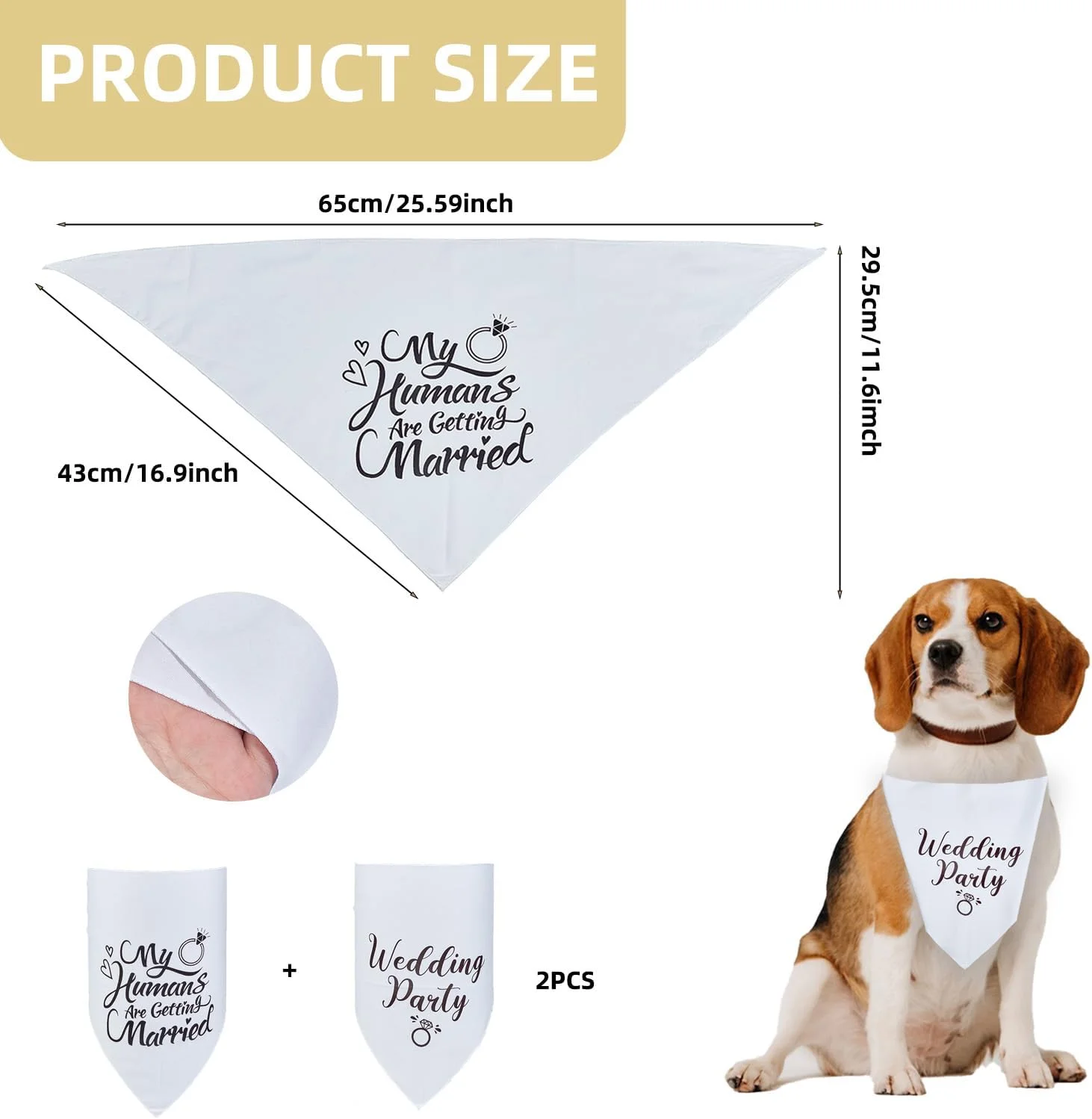 NICENEEEDED بسته 2 عددی دستمال گردن سگ برای جشن نامزدی، دستمال سر سگ با نوشته "دارند ازدواج می‌کنند"، شال حیوانات خانگی برای مهمانی عروسی، پیشبند مثلثی قابل تنظیم برای عکس عروسی