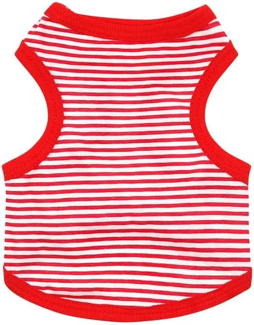 جلیقه سگ و گربه Nvzi-b، جلیقه تنفسی حیوانات خانگی، لباس سگ توله سگ، کت و لباس برای سگ ها و گربه های کوچک و متوسط، M، رگه قرمز