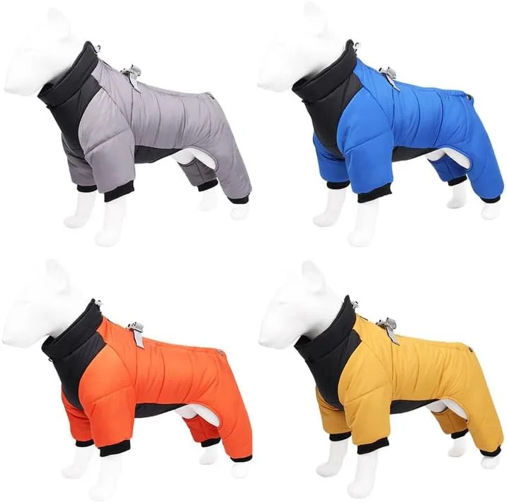 کت سگ برای سگ های کوچک، ژاکت گرم زمستانی سگ، کت پافر ضد باد برای توله سگ های کوچک، آبی، M