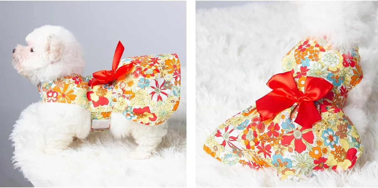 پیراهن سگ توله سگ شیرین، دامن سگ گربه پرنسس زیبا برای سگ های دخترانه کوچک (A153, L)