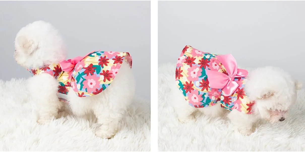 پیراهن سگ توله سگ شیرین، دامن سگ گربه پرنسس زیبا برای سگ های دخترانه کوچک (A153, L)