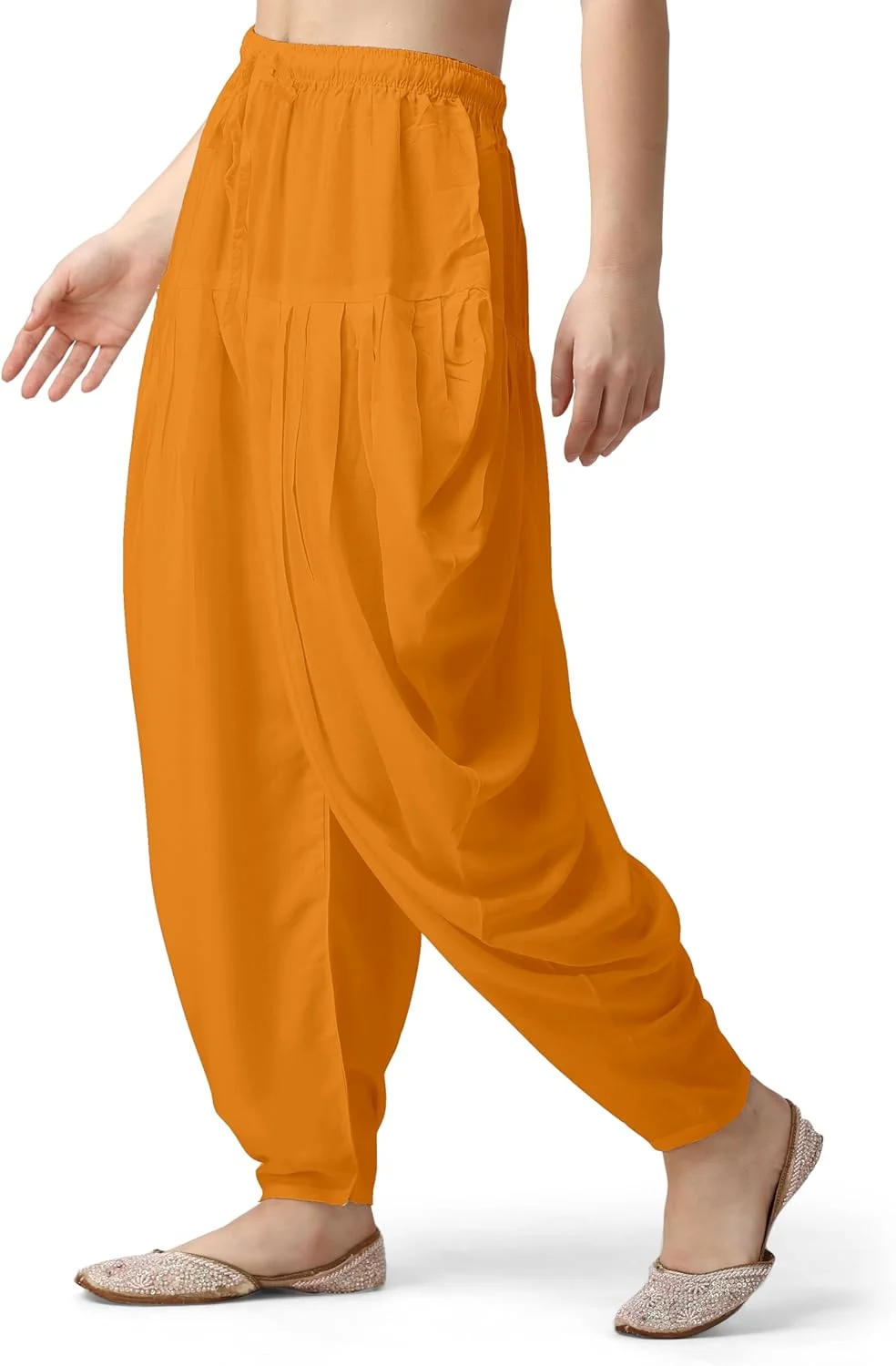 شلوار نخی پاتیالا، شلوار راحتی مدل هندی برای بانوان - زرد خردلی