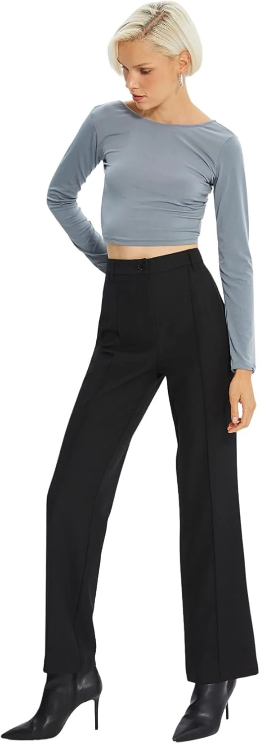 شلوار راسته کمر بلند زنانه ترندیول مدل TWOSS21PL0093 (تک عددی)