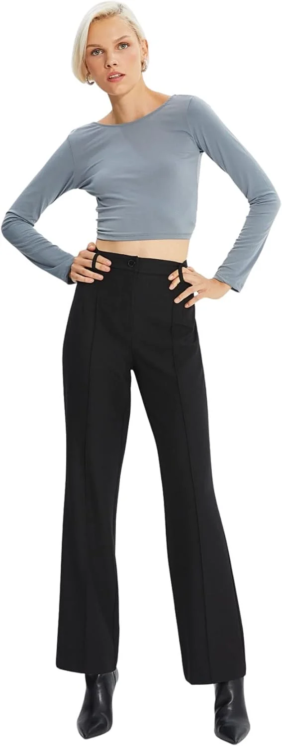 شلوار راسته کمر بلند زنانه ترندیول مدل TWOSS21PL0093 (تک عددی)