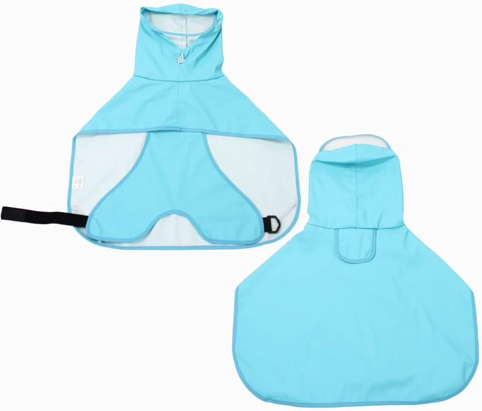 بارانی ضد آب سگ Nvzi-b، لباس بارانی سبک حیوانات خانگی با کلاه پانچو (3XL، آبی)