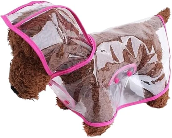 بارانی ضد آب سگ Nvzi-b، لباس بارانی سبک وزن حیوانات خانگی با کلاه پانچو (8XL، رز)