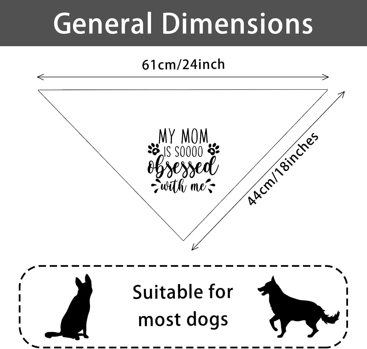 دستمال گردن سگ طرح "مامانم خیلی به من علاقه داره"، طرح مثلثی خنده دار، مناسب سگ و گربه های کوچک و متوسط