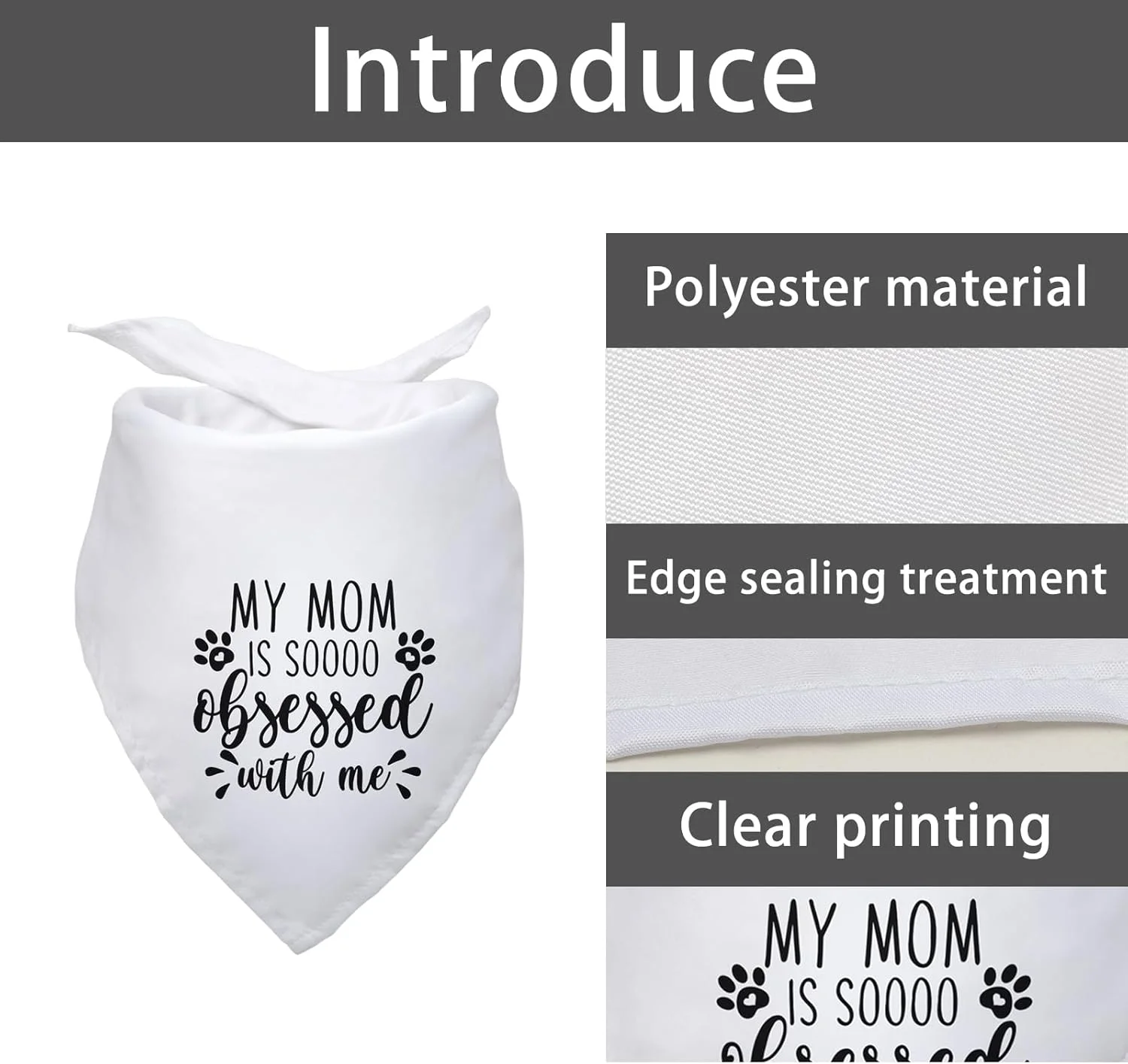 دستمال گردن سگ طرح "مامانم خیلی به من علاقه داره"، طرح مثلثی خنده دار، مناسب سگ و گربه های کوچک و متوسط