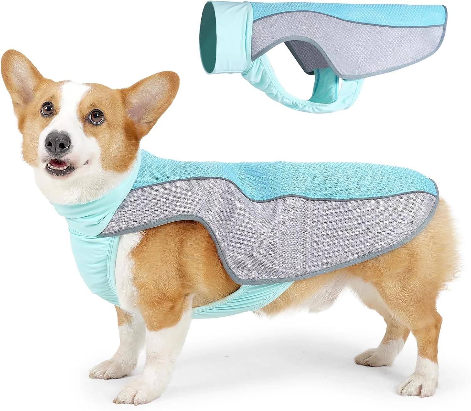 جلیقه خنک کننده ارتقا یافته سگ، تنظیم کننده دما، محافظت در برابر اشعه ماوراء بنفش، ژاکت تابستانی ضد گرمازدگی برای سگ های کوچک/متوسط/بزرگ، ایده آل برای ماجراجویی در فضای باز، پیاده روی، آموزش [آبی، XL]