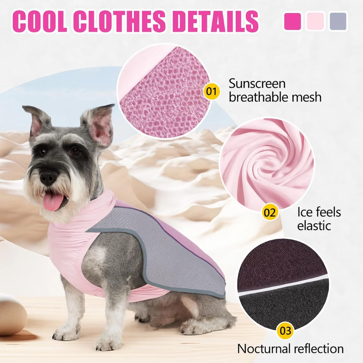 جلیقه خنک کننده ارتقا یافته OCSOSO برای سگ ها، تنظیم کننده دما، محافظت در برابر اشعه ماوراء بنفش، ژاکت تابستانی ضد گرمازدگی برای سگ های کوچک/متوسط/بزرگ، ایده آل برای ماجراجویی در فضای باز، پیاده روی، تمرین (صورتی، XL)