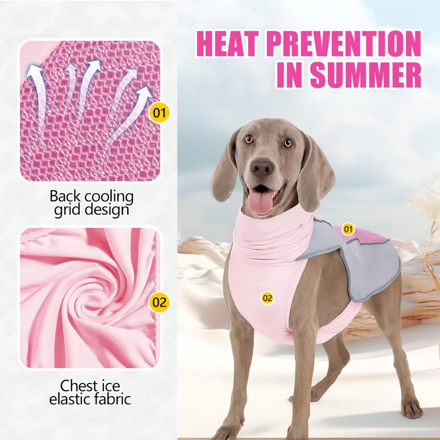 جلیقه خنک کننده سگ OCSOSO، تنظیم کننده دما، محافظت در برابر اشعه ماوراء بنفش، ژاکت تابستانی ضد گرمازدگی برای سگ های کوچک/متوسط/بزرگ، ایده آل برای ماجراجویی در فضای باز، پیاده روی، آموزش (صورتی) جلیقه خنک کننده سگ OCSOSO، تنظیم کننده دما، محافظت در برابر اشعه ماوراء بنفش، ژاکت تابستانی ضد گرمازدگی برای سگ های کوچک/متوسط/بزرگ، ایده آل برای ماجراجویی در فضای باز، پیاده روی، آموزش (صورتی)