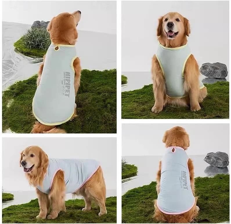 جلیقه خنک کننده فوق العاده نازک سگ OCSOSO، سبک وزن، تنفس پذیر، کشسان، خنک کننده تابستانی با فناوری ابریشم یخی، پیراهن خنک، خشک شونده سریع، مناسب برای سایز کوچک/متوسط/بزرگ، صورتی 5XL