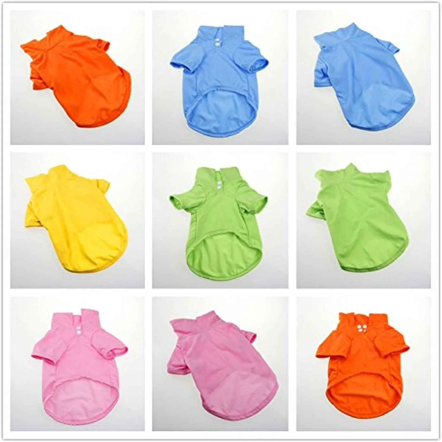 مجموعه لباس بهاره اوهانا - تی‌شرت‌های پولو با رنگ‌های یکدست زیبا و روشن برای گربه‌ها و سگ‌ها - نارنجی سایز کوچک، Pcs0012/01