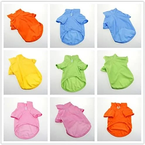 مجموعه لباس بهاره اوهانا - تیشرتهای پولو با رنگهای یکدست زیبا و روشن برای گربهها و سگها - نارنجی سایز متوسط، Pcs0012/02 مجموعه لباس بهاره اوهانا - تیشرتهای پولو با رنگهای یکدست زیبا و روشن برای گربهها و سگها - نارنجی سایز متوسط، Pcs0012/02