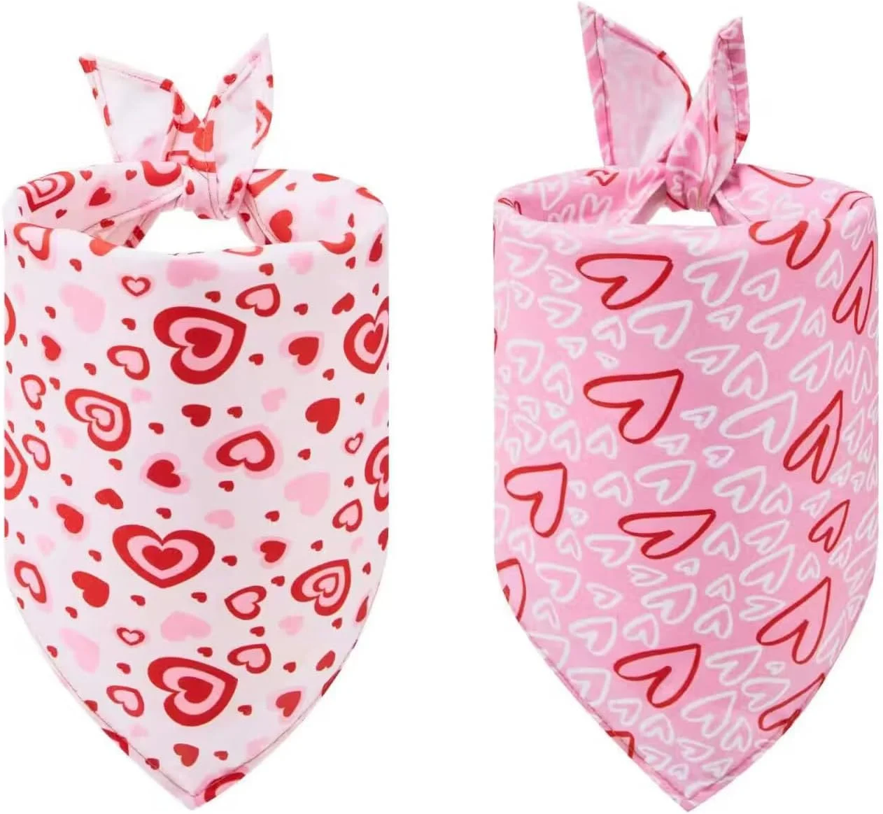 ست 2 عددی دستمال گردن سگ طرح روز ولنتاین مناسب سگ و گربه های سایز متوسط و بزرگ (مدل 1)