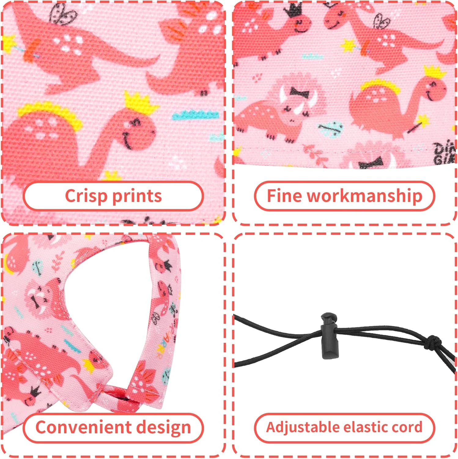 کلاه بیسبال سگ طرح دایناسور Pai Sence، کلاه آفتابی ساحلی تابستانی گربه صورتی، کلاه لبه دار سگ های کوچک با سوراخ های گوش، دخترانه سایز XS