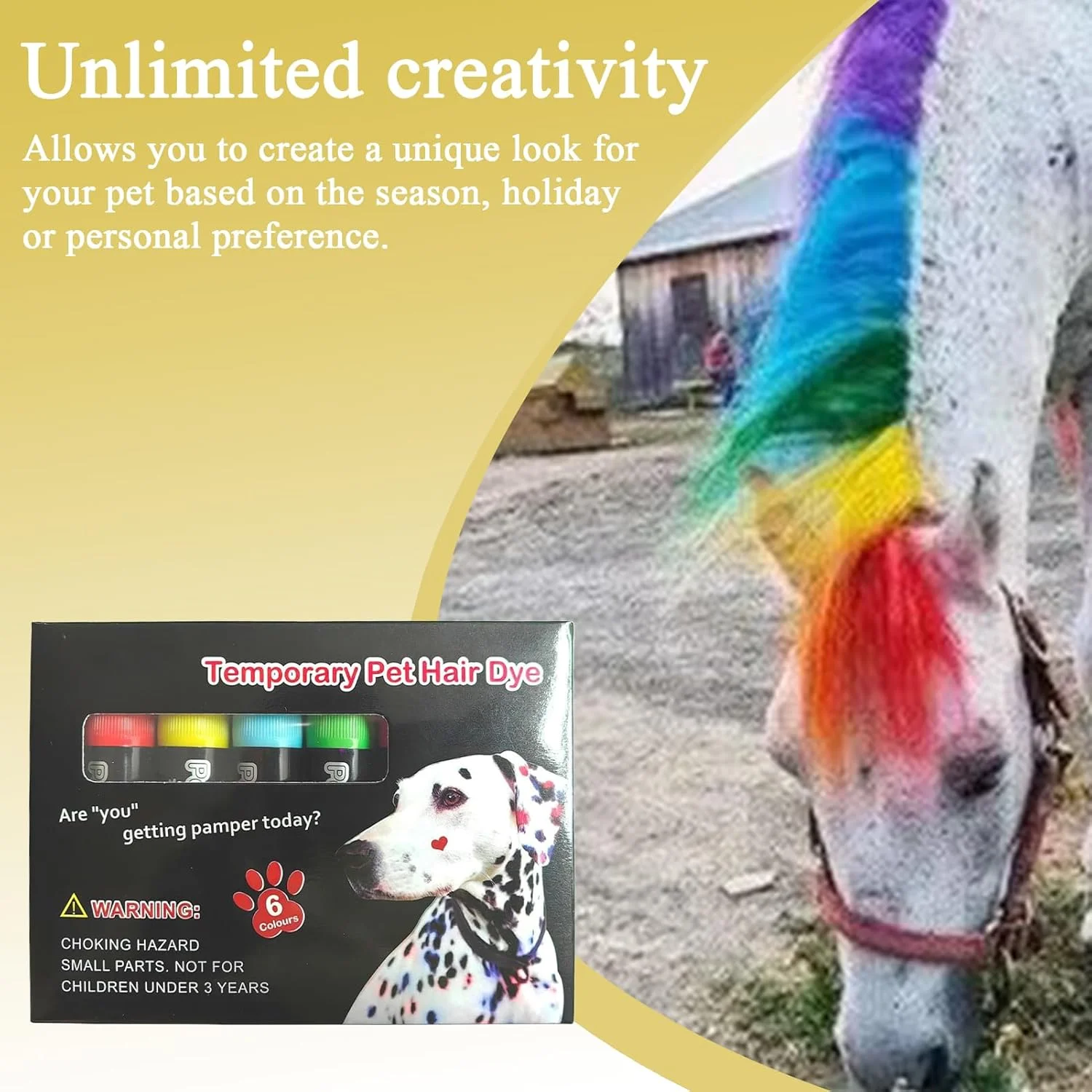 مداد رنگ موی حیوانات خانگی، مداد رنگی رنگ آمیزی مو، نشانگرهای رنگ موقت ایمن و قابل شستشو برای آرایش خلاقانه سگ، گربه، اسب، گاو و دام
