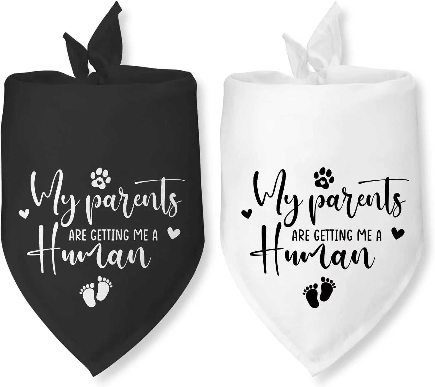 دو عدد دستمال گردن سگ با طرح "والدینم یک انسان به من هدیه می دهند"، دستمال گردن سگ برای اعلام بارداری، روسری حیوانات خانگی برای سگ ها و گربه های کوچک و متوسط دو عدد دستمال گردن سگ با طرح "والدینم یک انسان به من هدیه می دهند"، دستمال گردن سگ برای اعلام بارداری، روسری حیوانات خانگی برای سگ ها و گربه های کوچک و متوسط