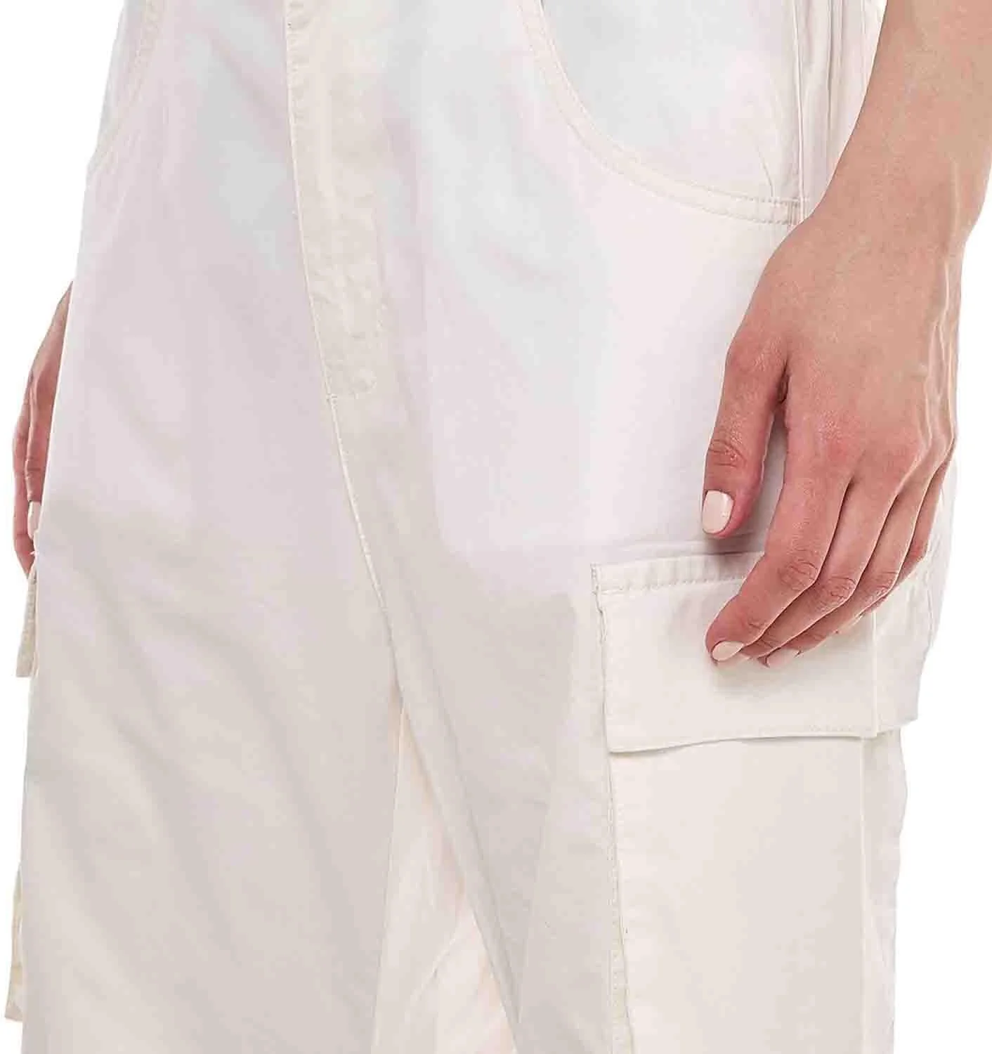 شلوار کارگو پارچه‌ای زنانه آر اند بی مدل 325-1224WY001-4 با بست دکمه‌ای