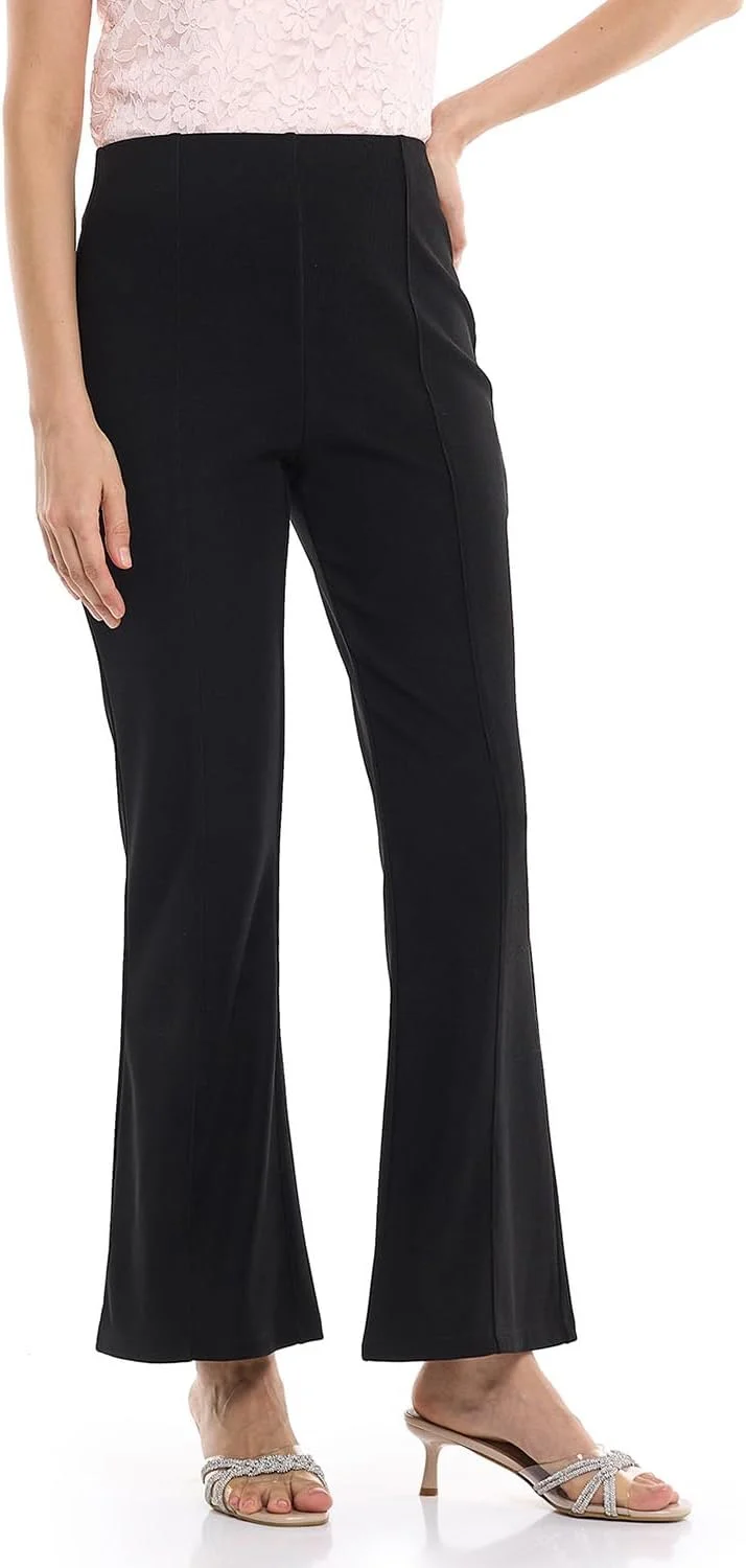 شلوار دمپا گشاد بافت دار زنانه آر اند بی مدل 425-1193WY014-1 با بست زیپی