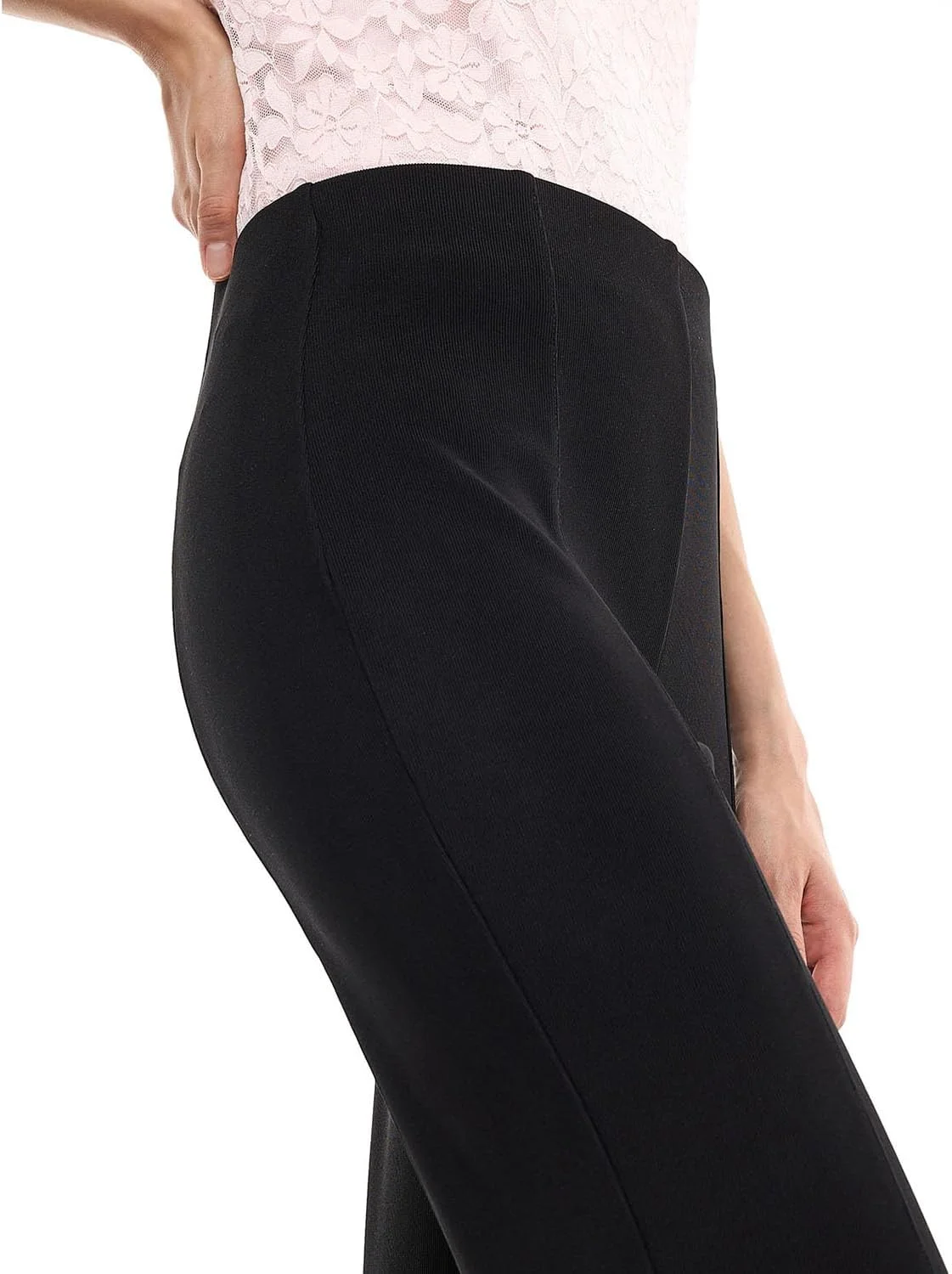 شلوار دمپا گشاد بافت دار زنانه آر اند بی مدل 425-1193WY014-1 با بست زیپی