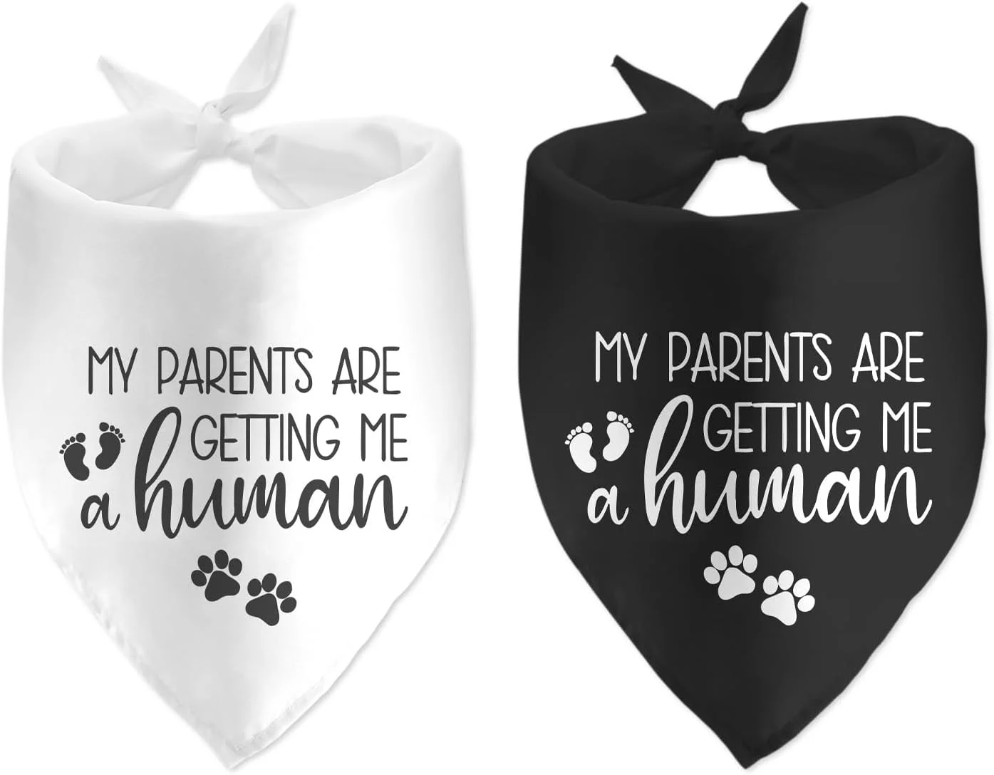 دو بسته دستمال گردن سگ با طرح "والدینم در انتظار فرزند هستند"، مناسب برای سگ ها، دوستداران حیوانات خانگی، لوازم جانبی خانوادگی، ایده های هدیه و اعلام خبر