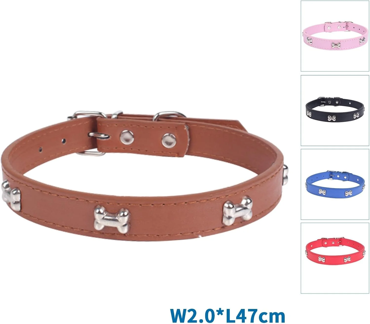 قلاده فلزی طرح استخوان پت پالووزا، بادوام و قابل تنظیم، ایده آل برای کنترل و پیاده روی حیوانات خانگی