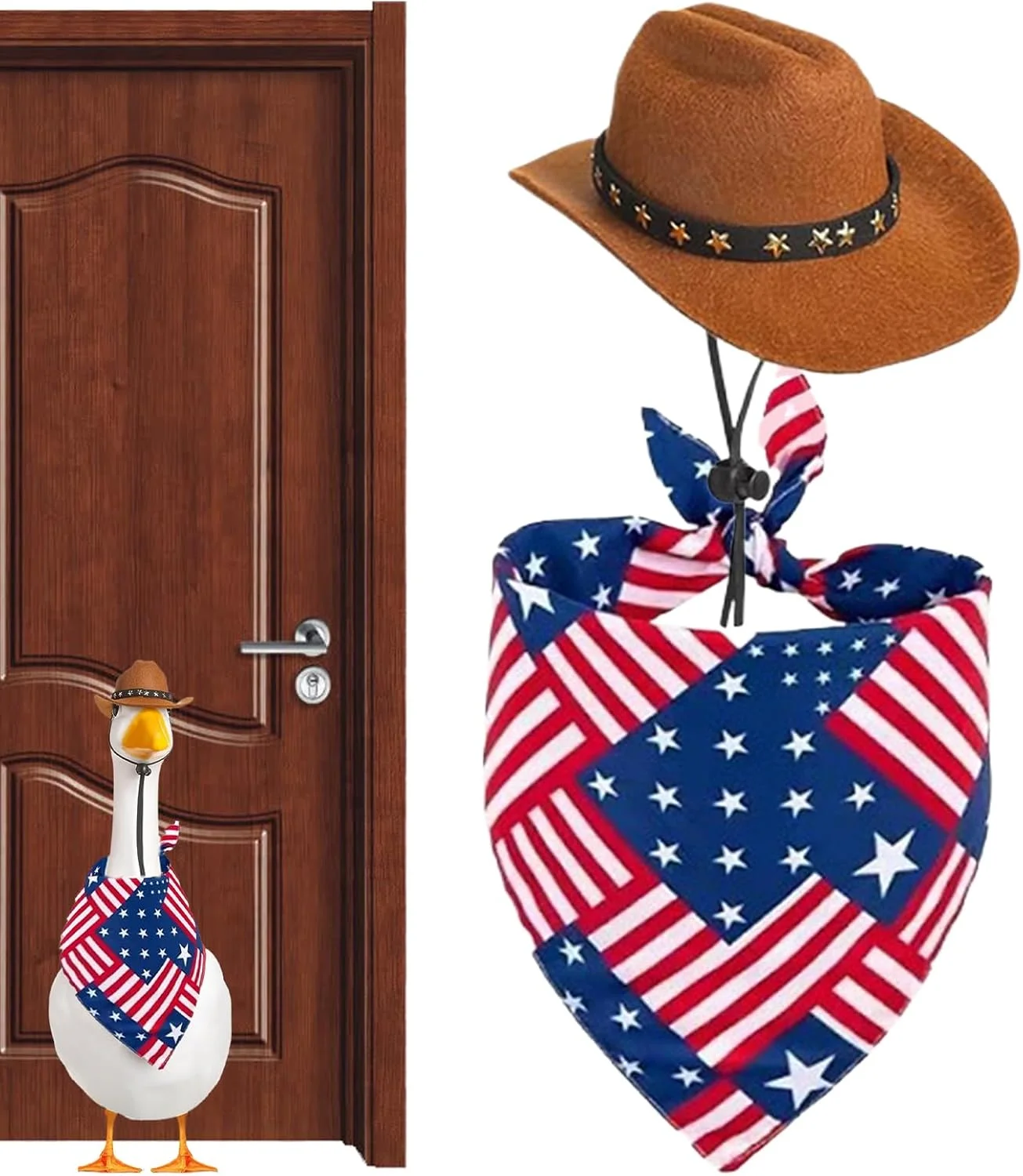 لباس غازهای میهن‌پرست | لباس حیوانات با طرح پرچم برای فضای باز | لباس زیبای غاز برای تزئینات ایوان و مهمانی در حیاط