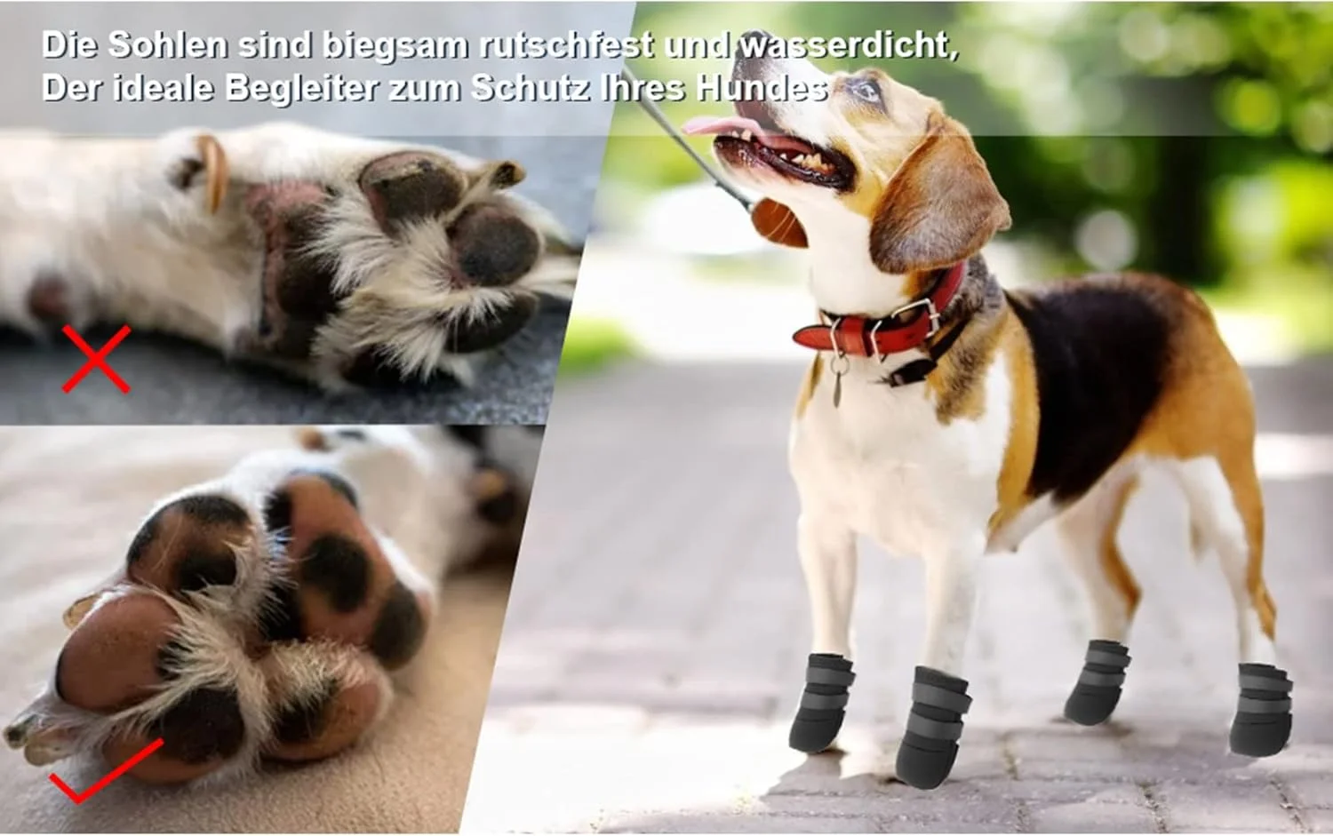 کفش سگ، کفش سگ برای پیاده‌روهای داغ، چکمه‌های سگ تنفسی، محافظ چکمه سگ با دو بند قابل تنظیم برای پیاده‌روی در فضای باز، برف زمستانی برای سگ‌های بزرگ، کوچک و متوسط (L)