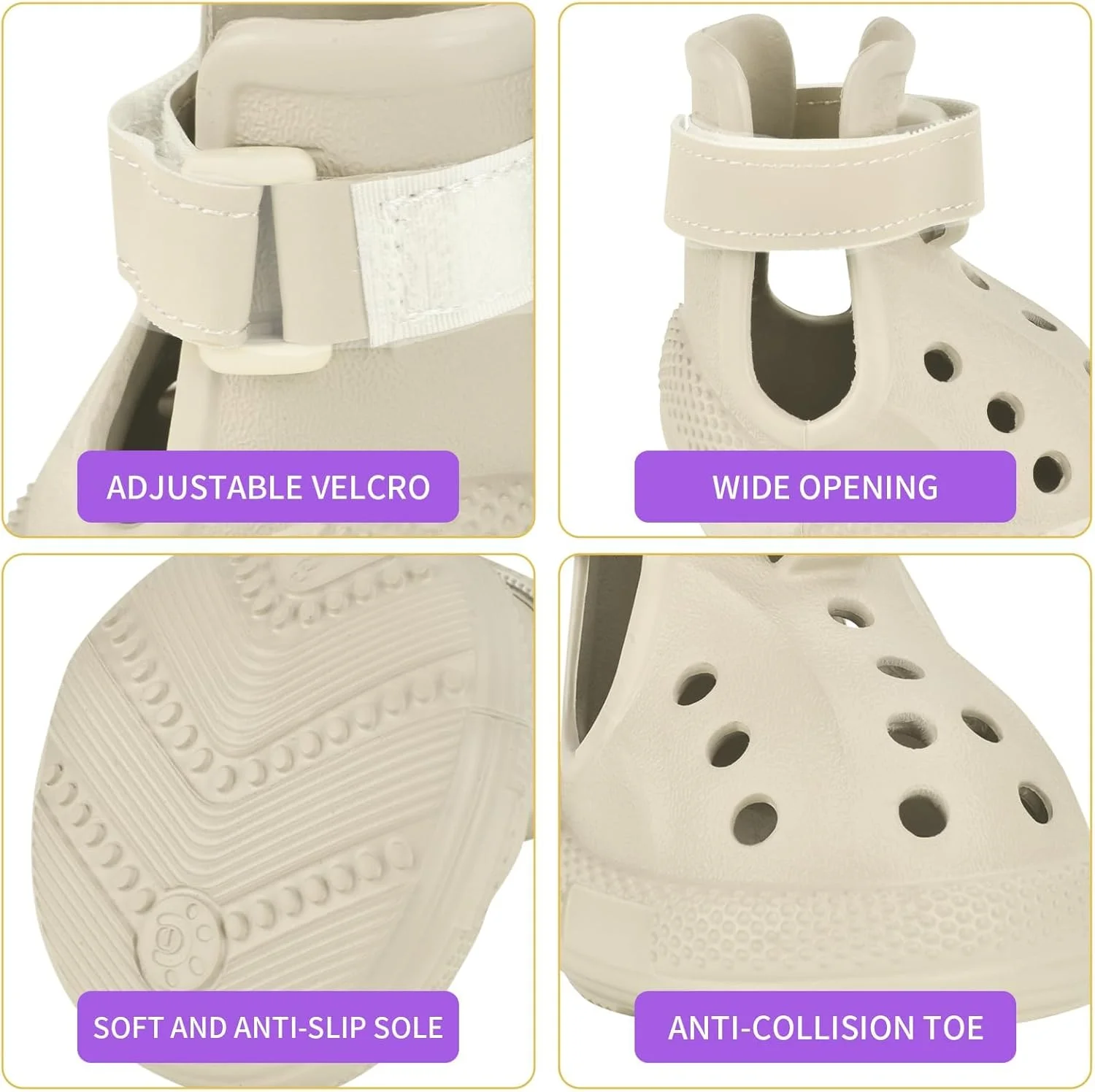 کفش سگ، صندل سگ برای پیادهروهای داغ، چکمههای تنفسی مقاوم در برابر آب، محافظ پنجه ضد لغزش، چکمههای بارانی سگ با بند قابل تنظیم برای ساحل تابستانی و روزهای بارانی (بژ) کفش سگ، صندل سگ برای پیادهروهای داغ، چکمههای تنفسی مقاوم در برابر آب، محافظ پنجه ضد لغزش، چکمههای بارانی سگ با بند قابل تنظیم برای ساحل تابستانی و روزهای بارانی (بژ)